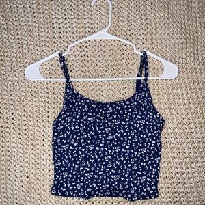 Old Navy Blue and White Floral Women’s Tank Top